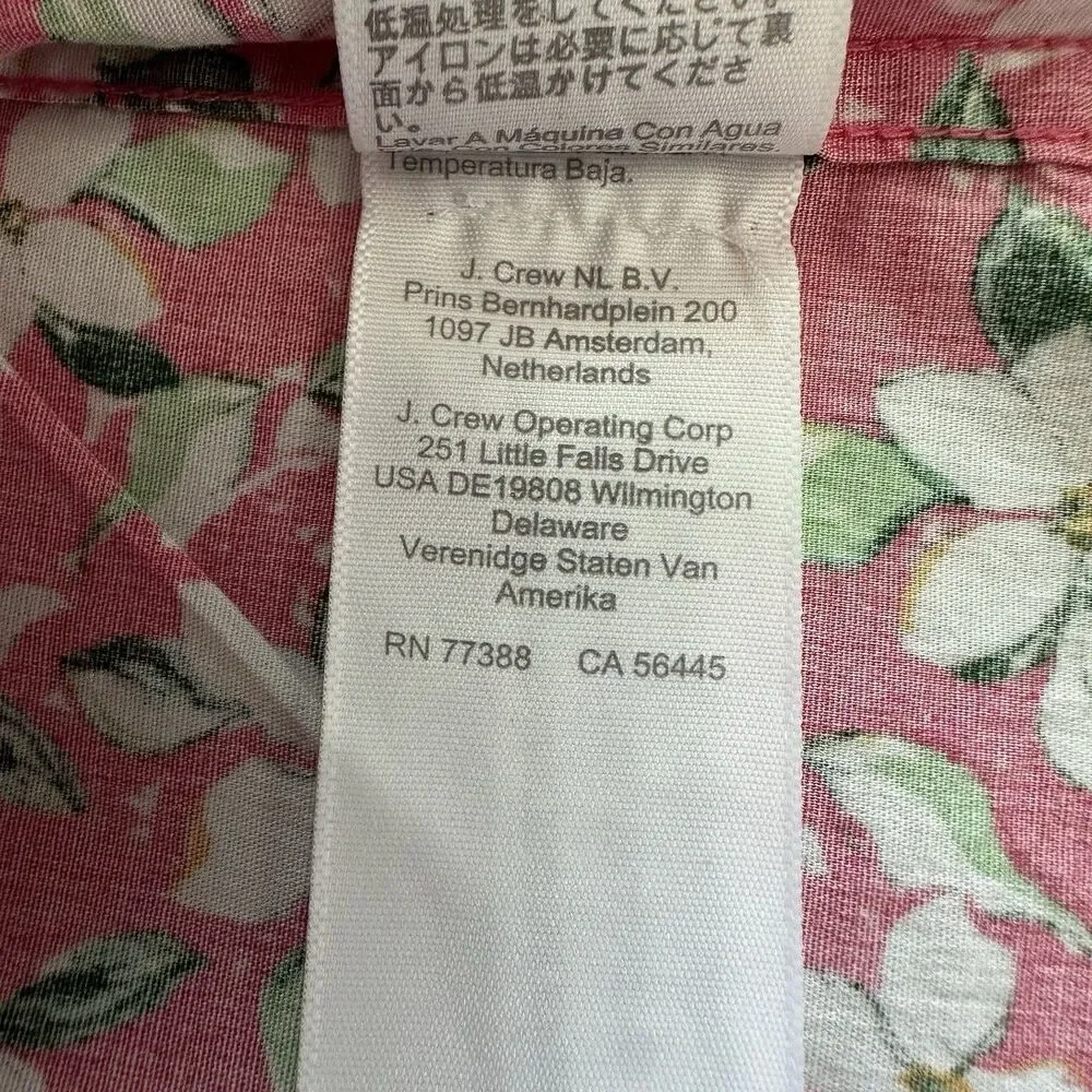 J.Crew Flex Washed Slim Fit Floral Button Up Shirt Pink Men’s Large Cotton